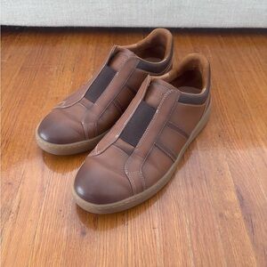 Brown Leather Slip-On Men's Shoes